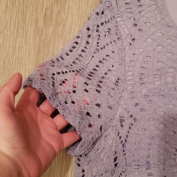 JCrew Lace Lilac Purple Dual Layer Top - Picture 4 of 6